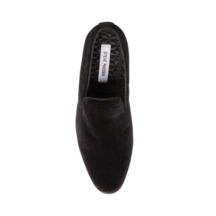 Loafers Steve Madden Laight Velvet Hombre Negras | ES GX4012